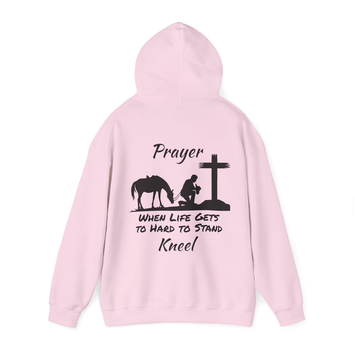 Prayer - when life gets to hard to stand - Kneel - Unisex Heavy Blend Hooded Sweatshirt