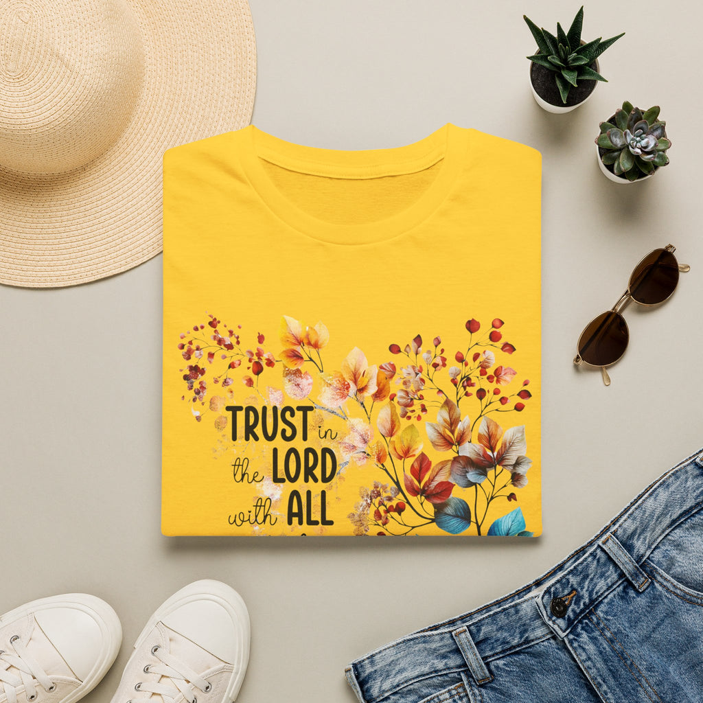 Trust the Lord with All Your Heart T-Shirt | Floral Scripture Design