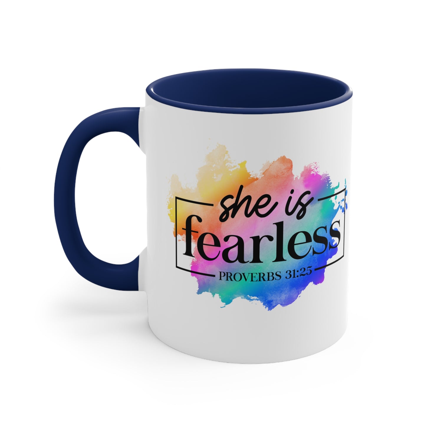 SHE IS FEARLESS - 5 Colors Accent Coffee Mug, 11oz