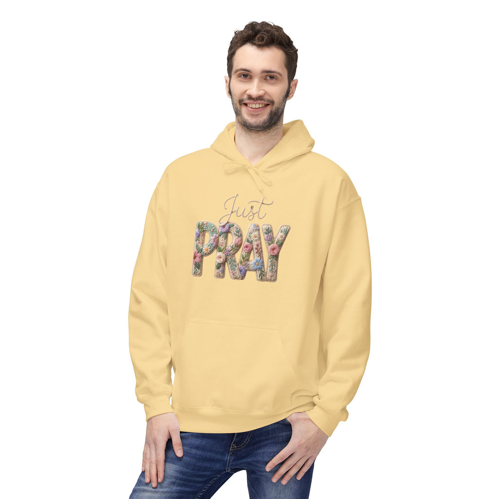 Just Pray floral letters Hoodie | Faith Christian sweatshirt design