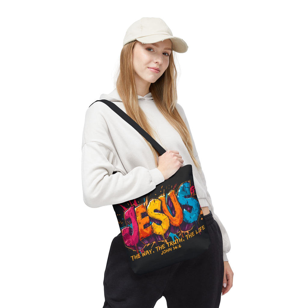 Jesus Graffiti Tote Bag | The Way The Truth The Life John 14:6