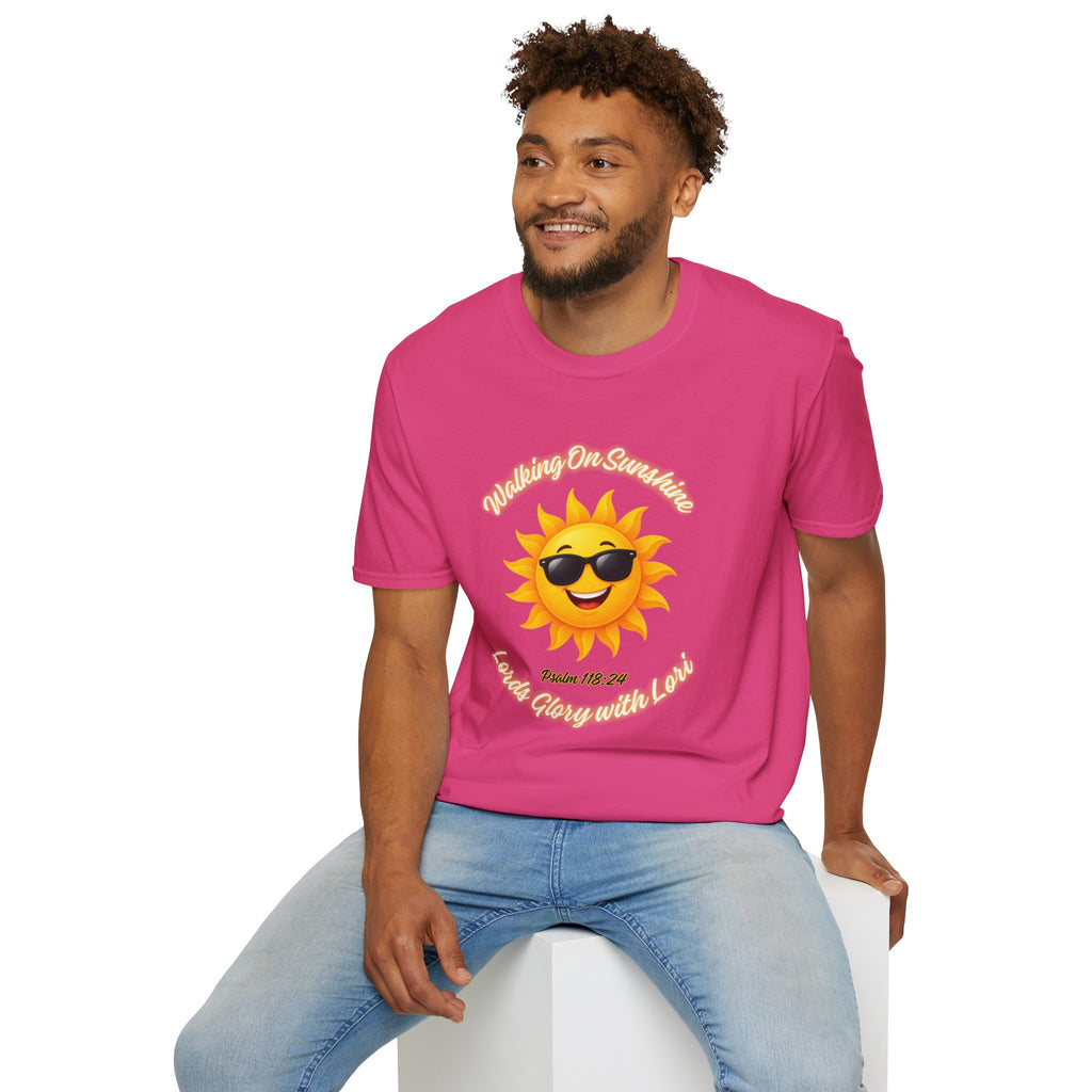Sunshine Smiles T-Shirt — Sunglasses Sun with Psalm 118:24 Inspirational Tee