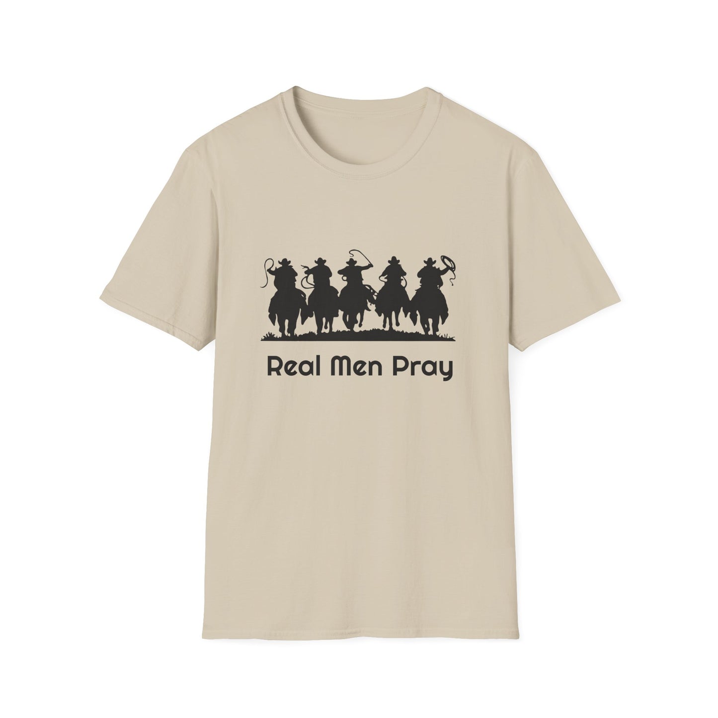 Real Men Pray - Cowboys - Unisex Softstyle T-Shirt