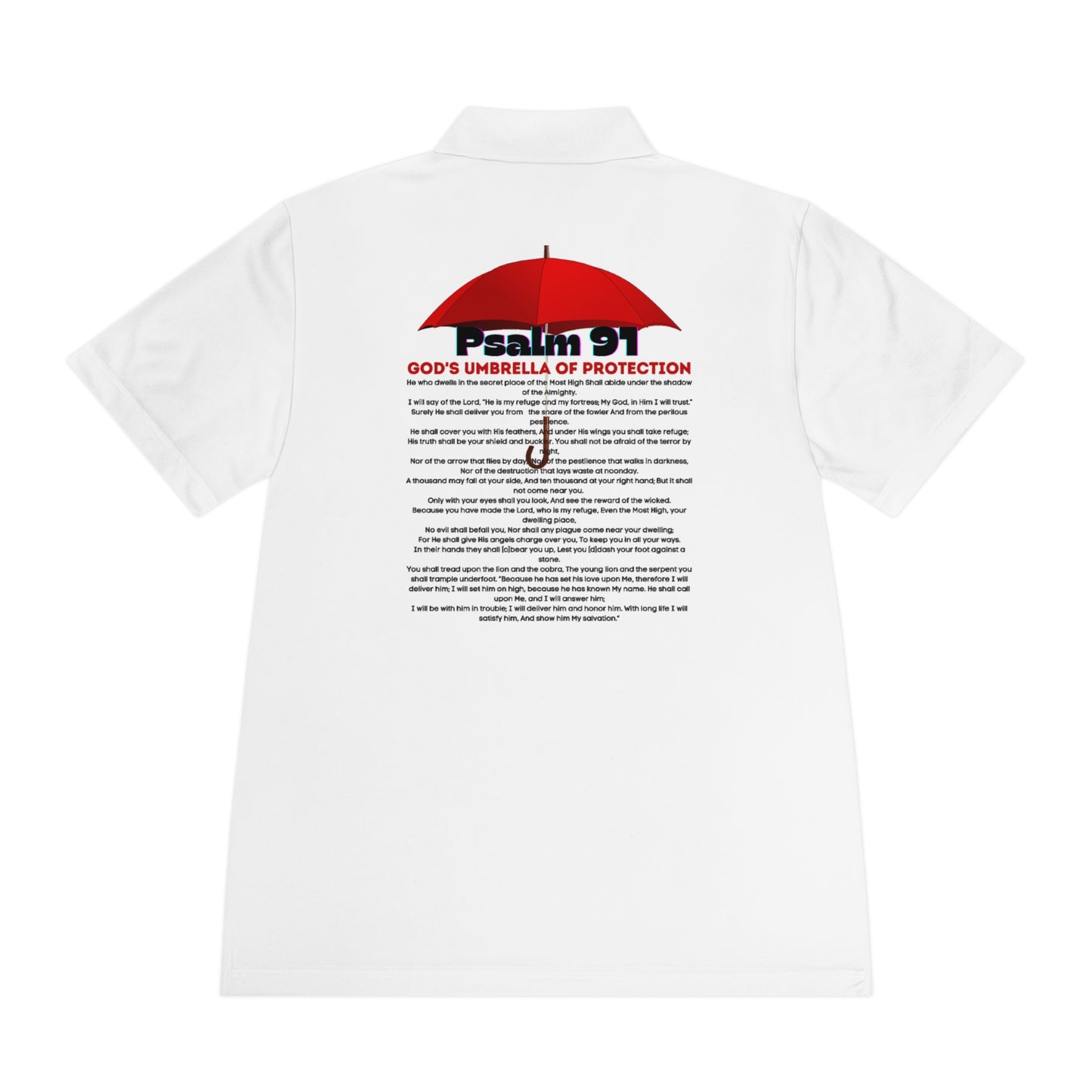 Psalm 91 GODS Umbrella Mens and Womans Sport Polo Shirt