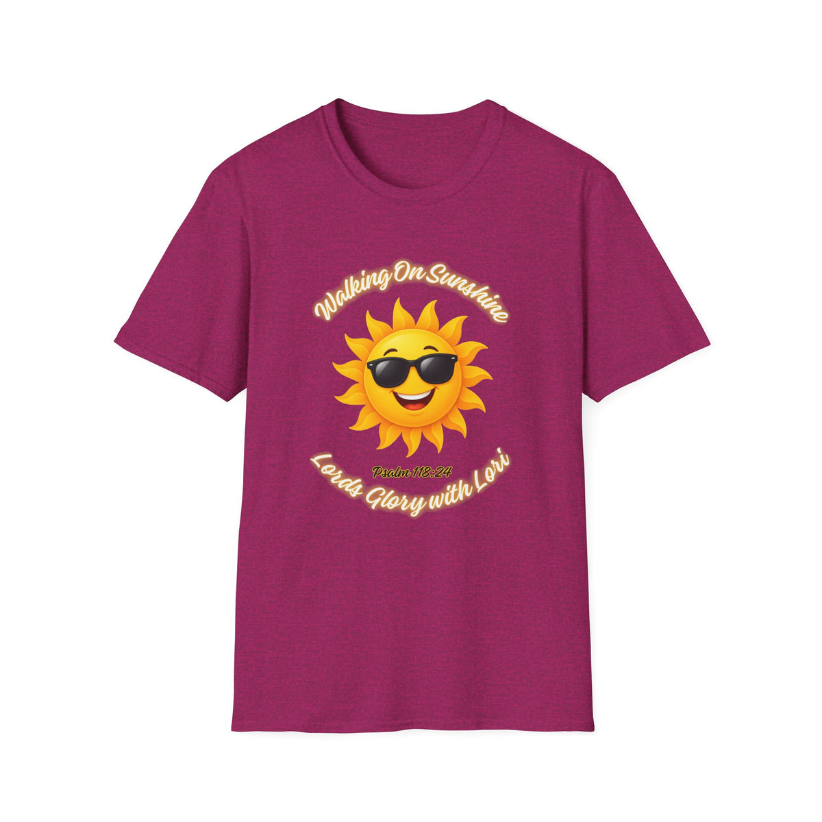 Sunshine Smiles T-Shirt — Sunglasses Sun with Psalm 118:24 Inspirational Tee