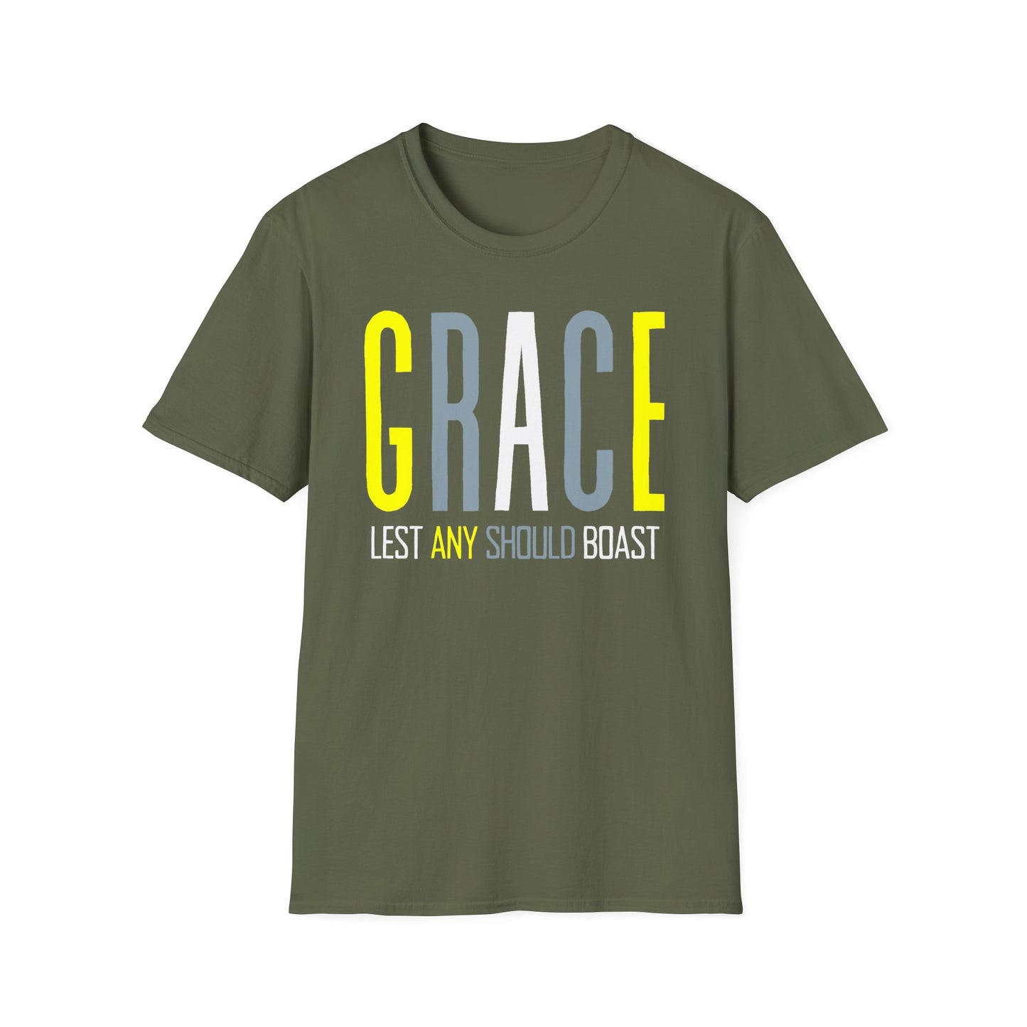 GRACE Lest Any Should Boast - Men's and Woman's Softstyle T-Shirt