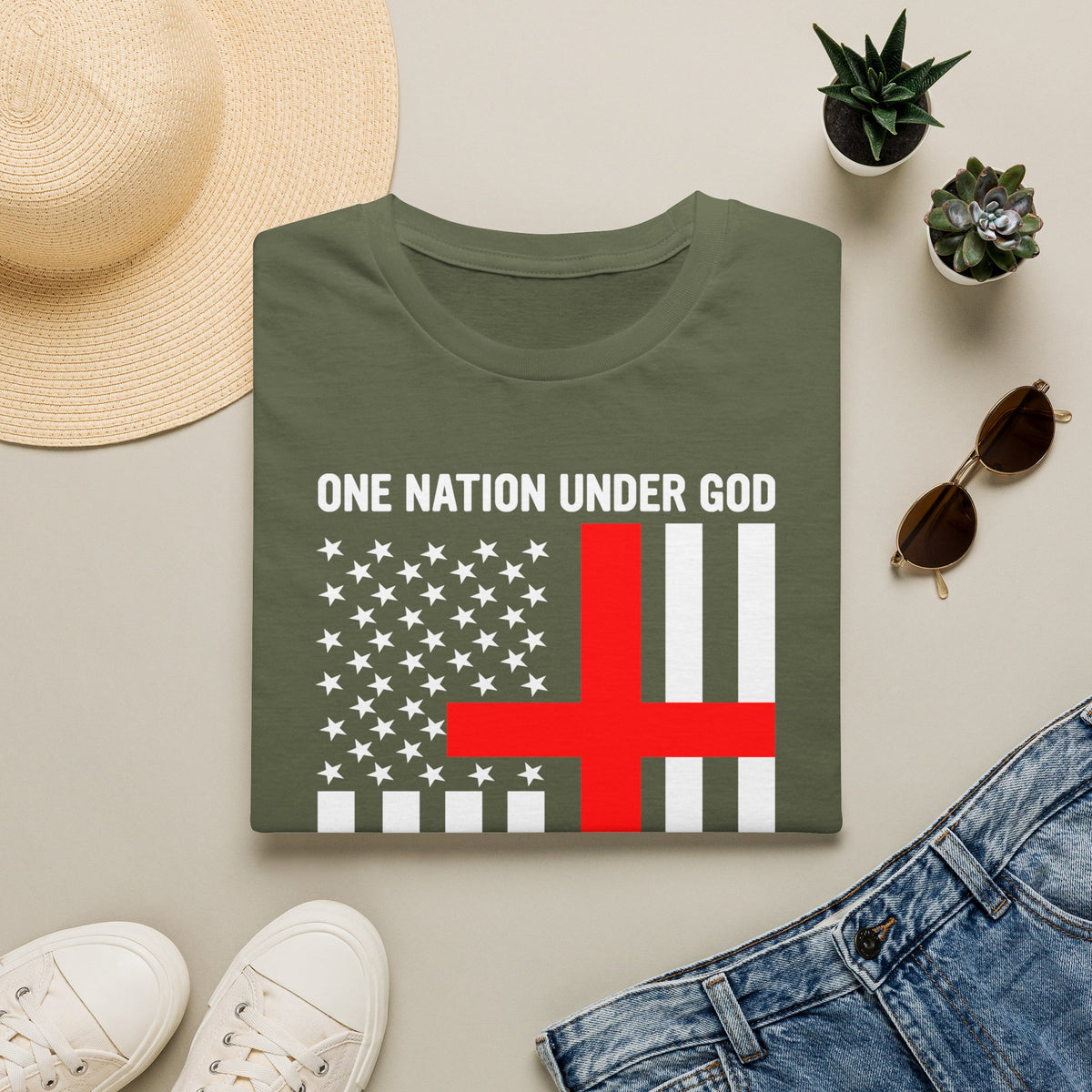 One Nation Under GOD - Mens Womans Softstyle T-Shirt