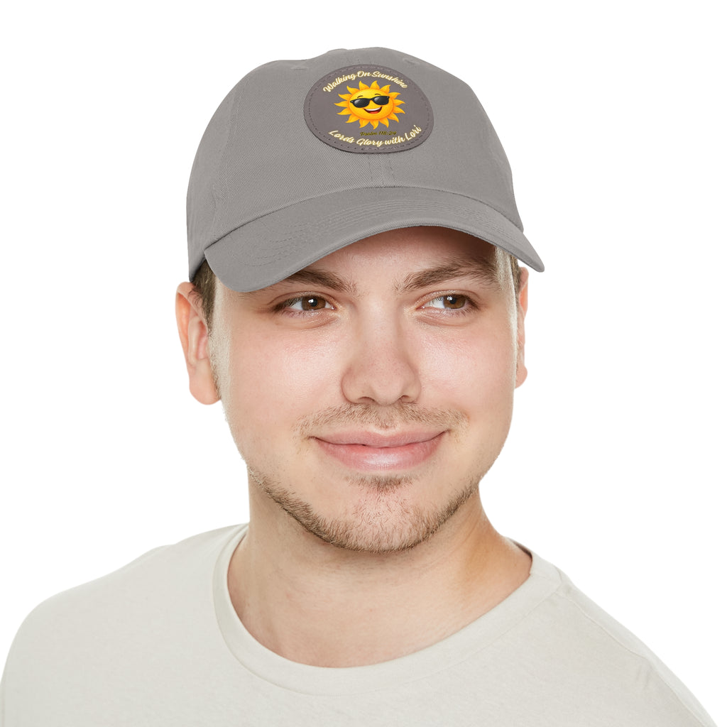 Sunshine Smiles Dad Hat — Round Leather Patch ‘Always Brighter’