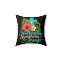 Walking on Sunshine Faux Suede Square Pillow