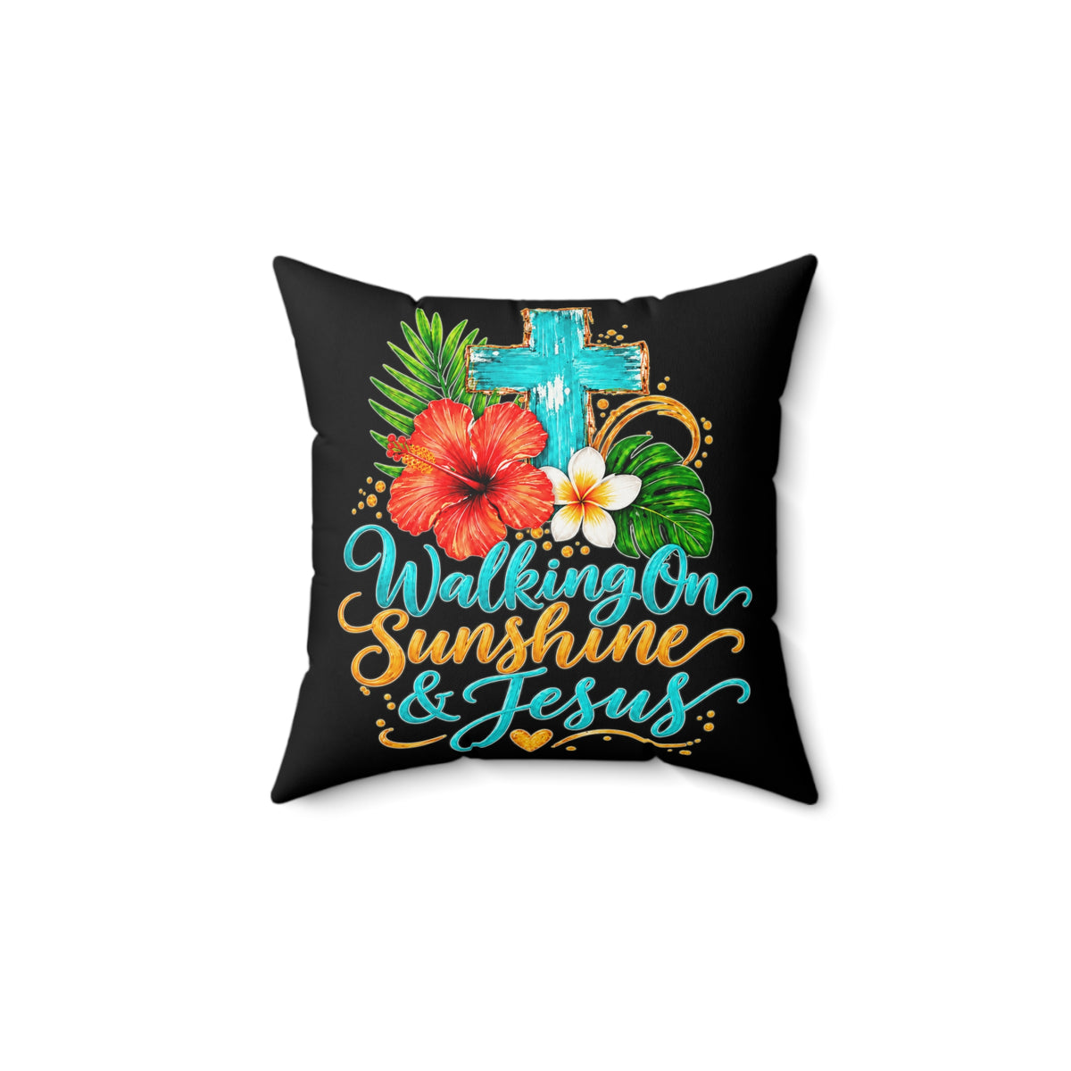 Walking on Sunshine Faux Suede Square Pillow