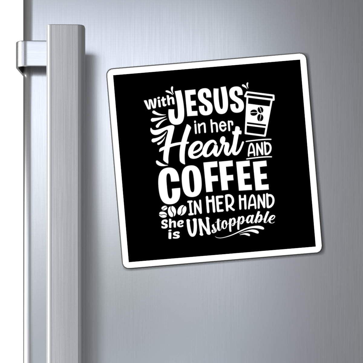 JESUS and Coffee - Black Magnets