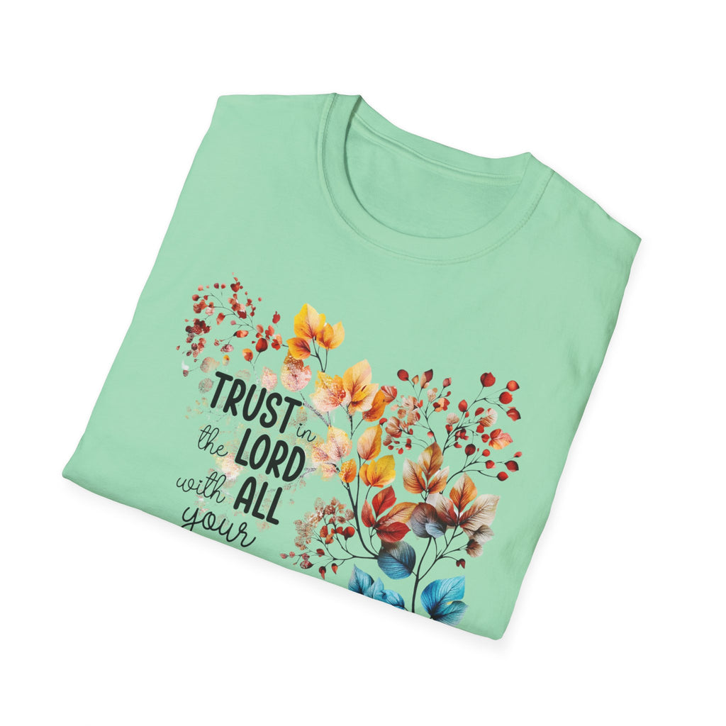 Trust the Lord with All Your Heart T-Shirt | Floral Scripture Design