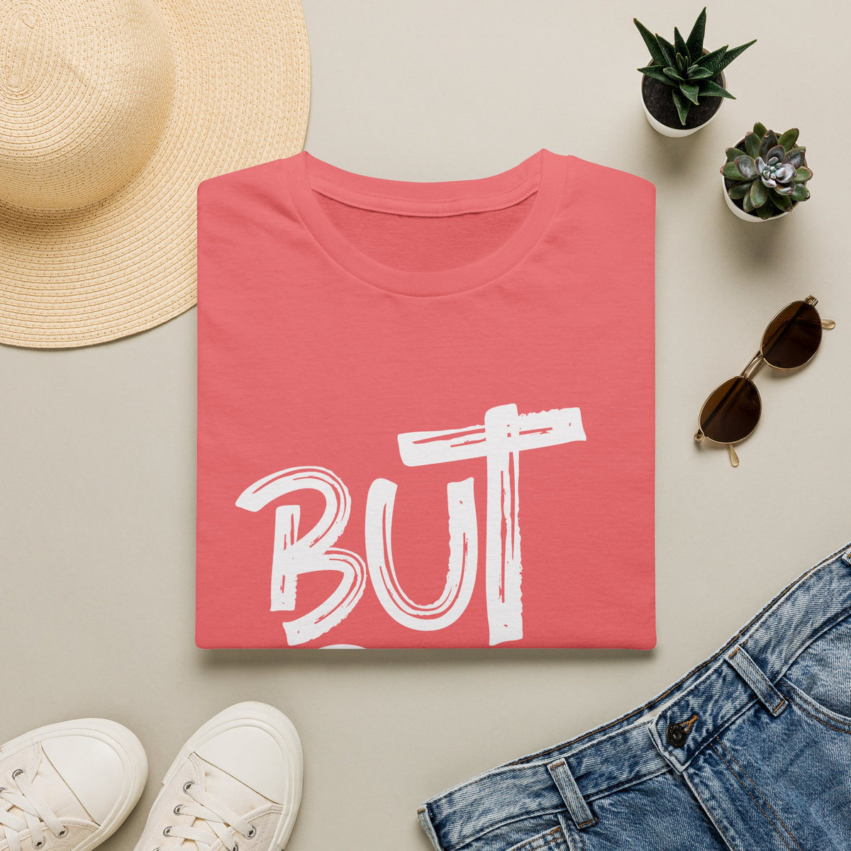 But GOD - Mens and Womans  Softstyle T-Shirt