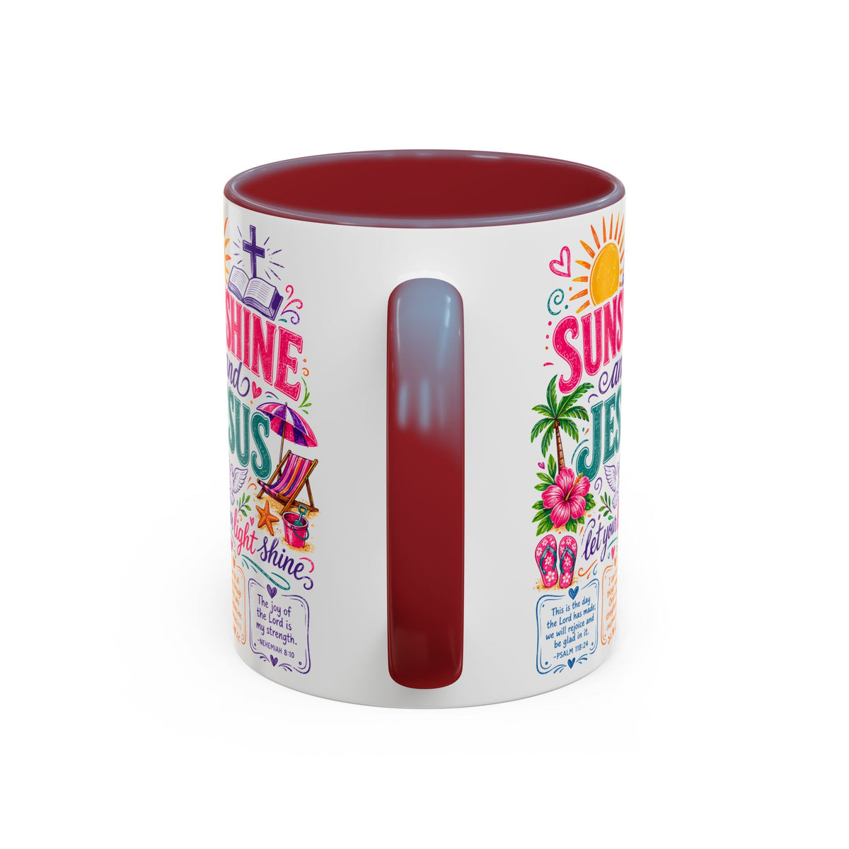 Sunshine and Jesus Coffee Mug — Faith-Inspired Beach Vibe Accent Mug (11/15oz)