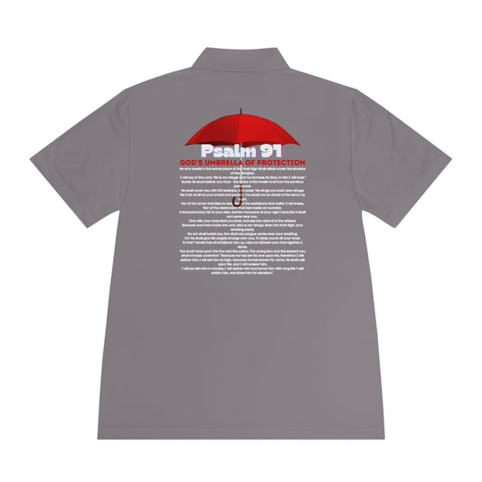 Psalm 91 GODS Umbrella Womans and Mens Sport Polo Shirt