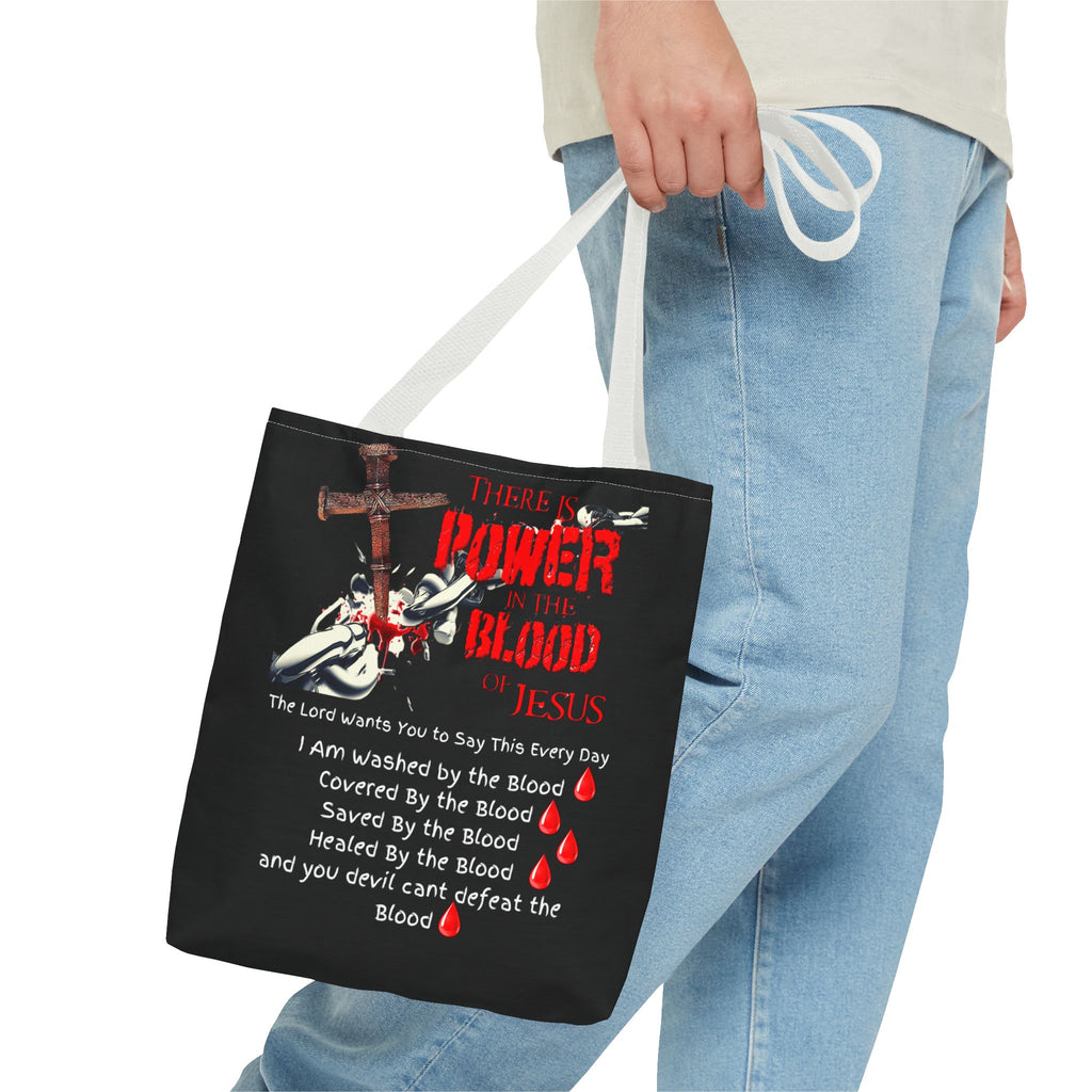 Tote — "The Power of the Blood of Jesus" Inspirational Christian Tote Bag