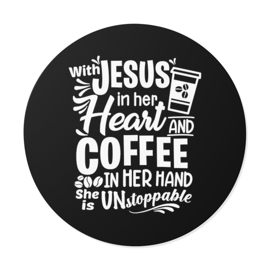 JESUS and Coffee - Round Vinyl Stickers