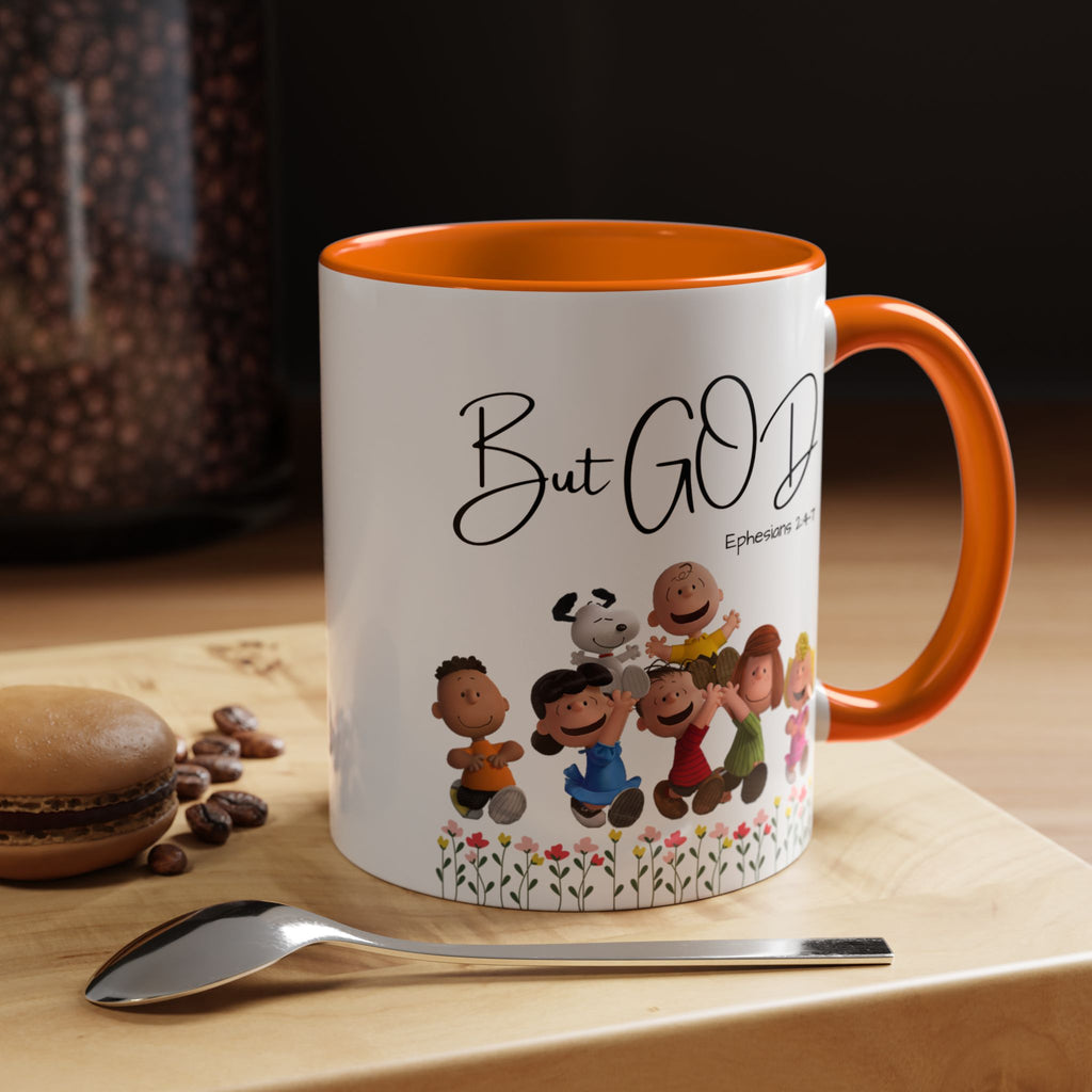But God Scripture Coffee Mug — Genesis 50:20 Inspirational Heart Accent Mug (11/15oz)