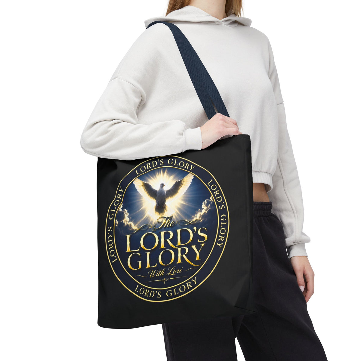 Tote Bag — "The Lord's Glory with Lori" Christian Dove Tote (Faith-Inspired Church Bag)