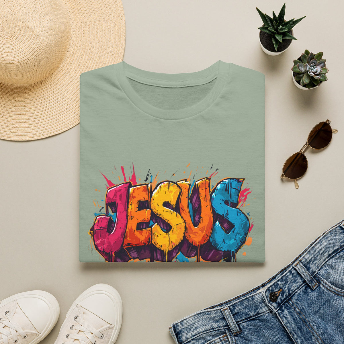 JESUS  Splash T-Shirt | Colorful Street Art Christian Tee