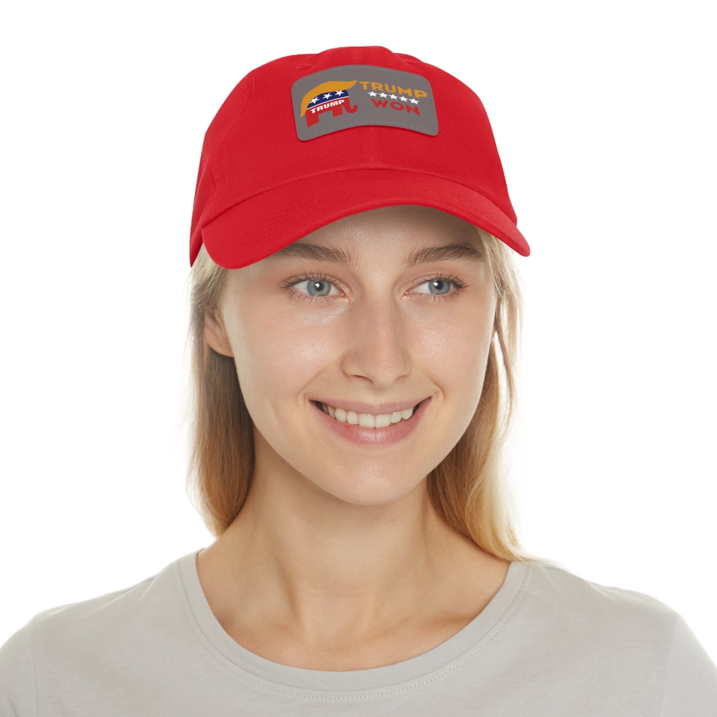 Trump Won Mom and Dad Hat with Leather Patch (Rectangle)