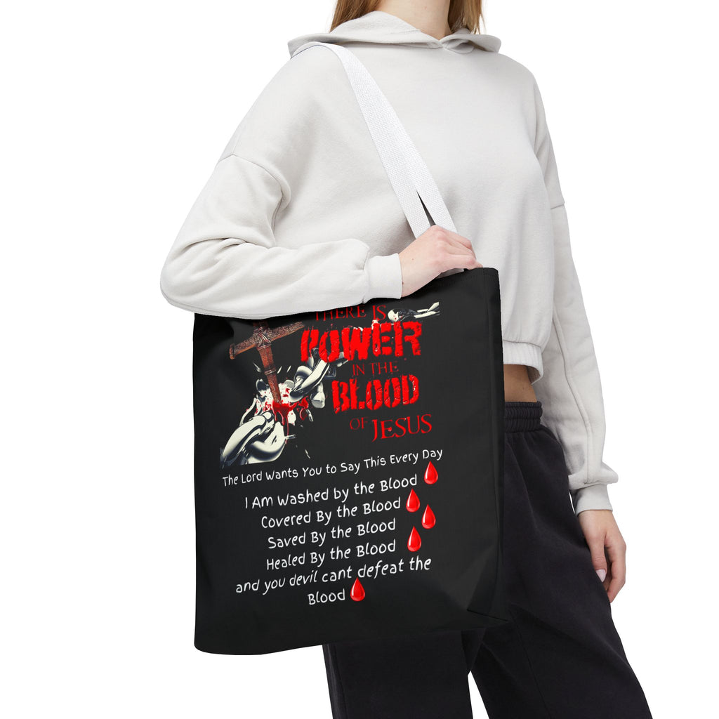 Tote — "The Power of the Blood of Jesus" Inspirational Christian Tote Bag