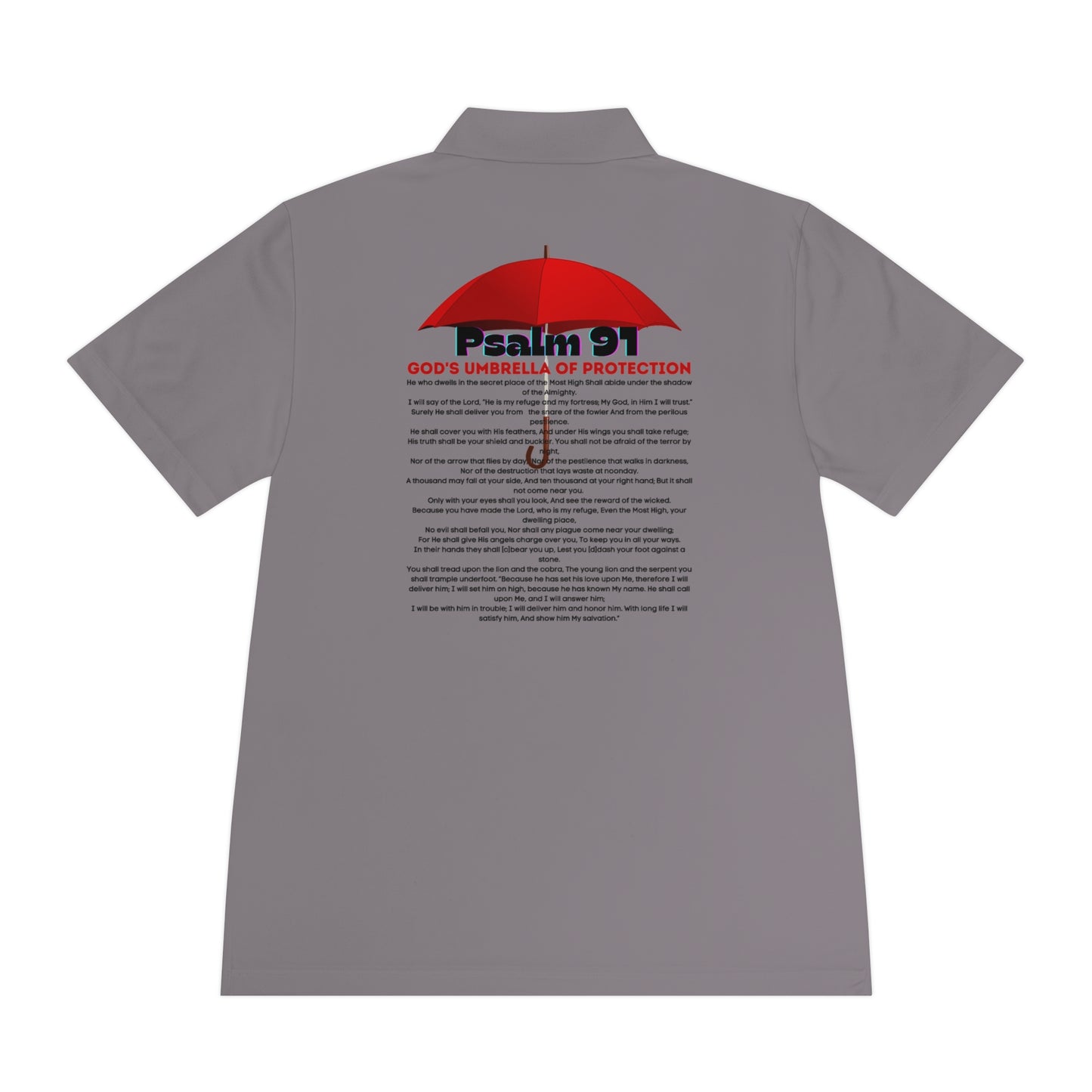 Psalm 91 GODS Umbrella Mens and Womans Sport Polo Shirt