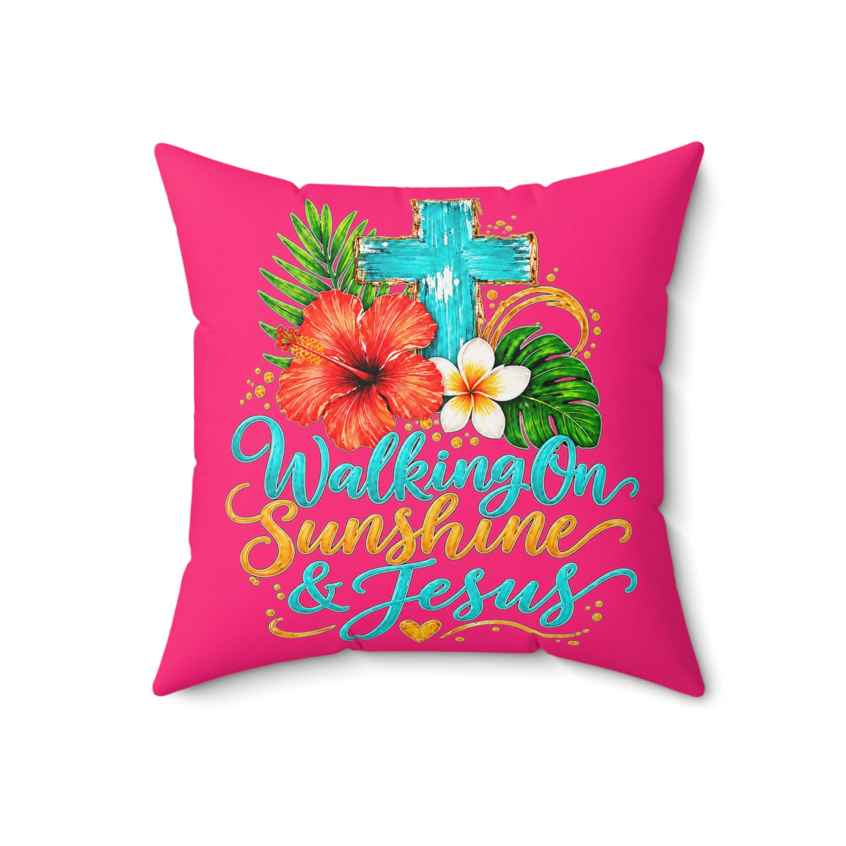 Walking on Sunshine Faux Suede Square Pillow