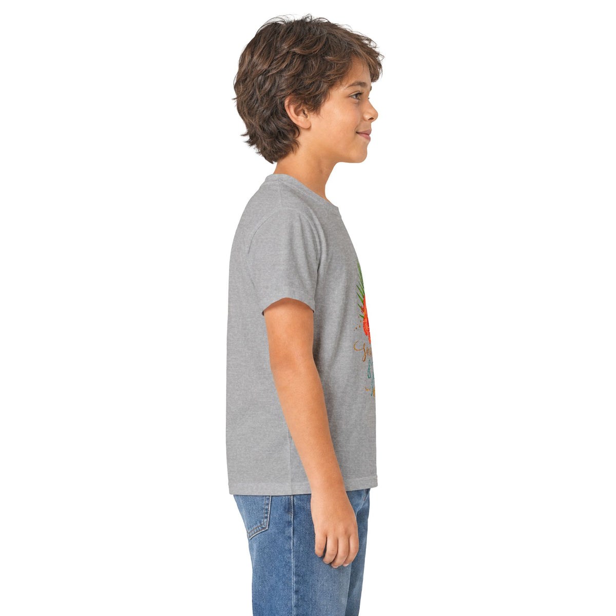 Kids Tee — Sunshine & Jesus Floral Cross Christian Graphic