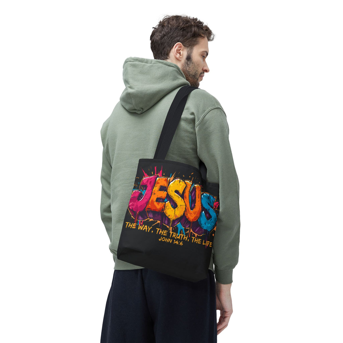 Jesus Graffiti Tote Bag | The Way The Truth The Life John 14:6
