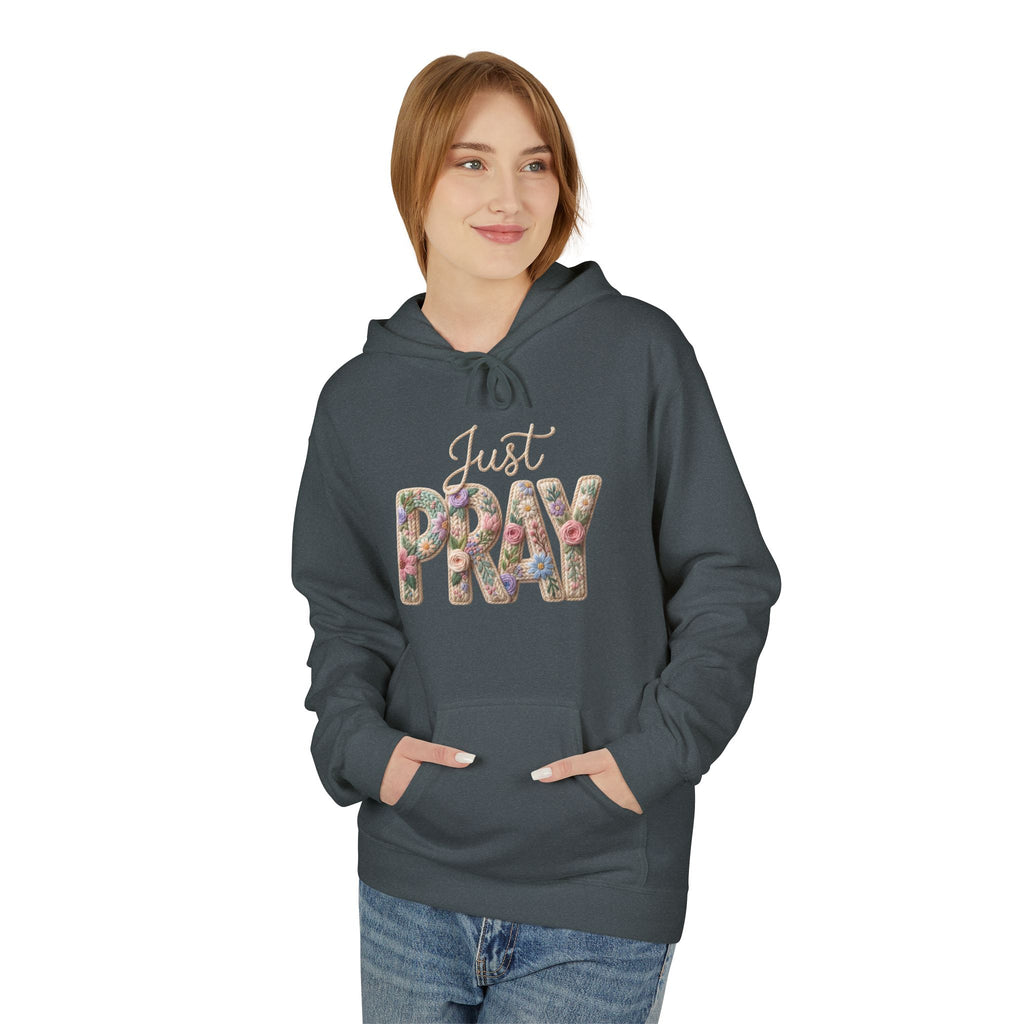 Just Pray floral letters Hoodie | Faith Christian sweatshirt design