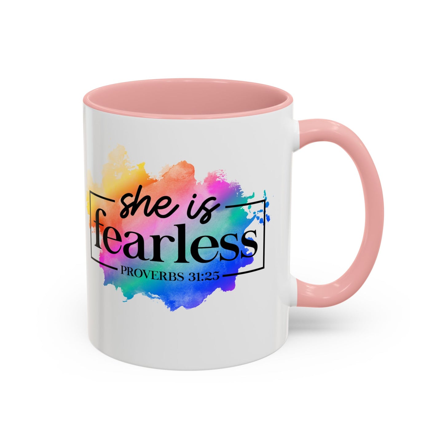 SHE IS FEARLESS - 5 Colors Accent Coffee Mug, 11oz