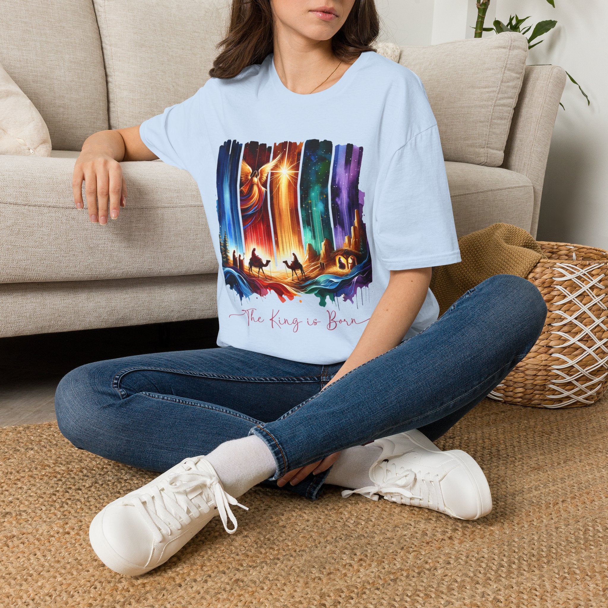 Vibrant Fantasy T-Shirt, Colorful Graphic Tee, Unisex Art Shirt, Great Gift for Fans, Unique Casual Wear, The King is Born Shirt