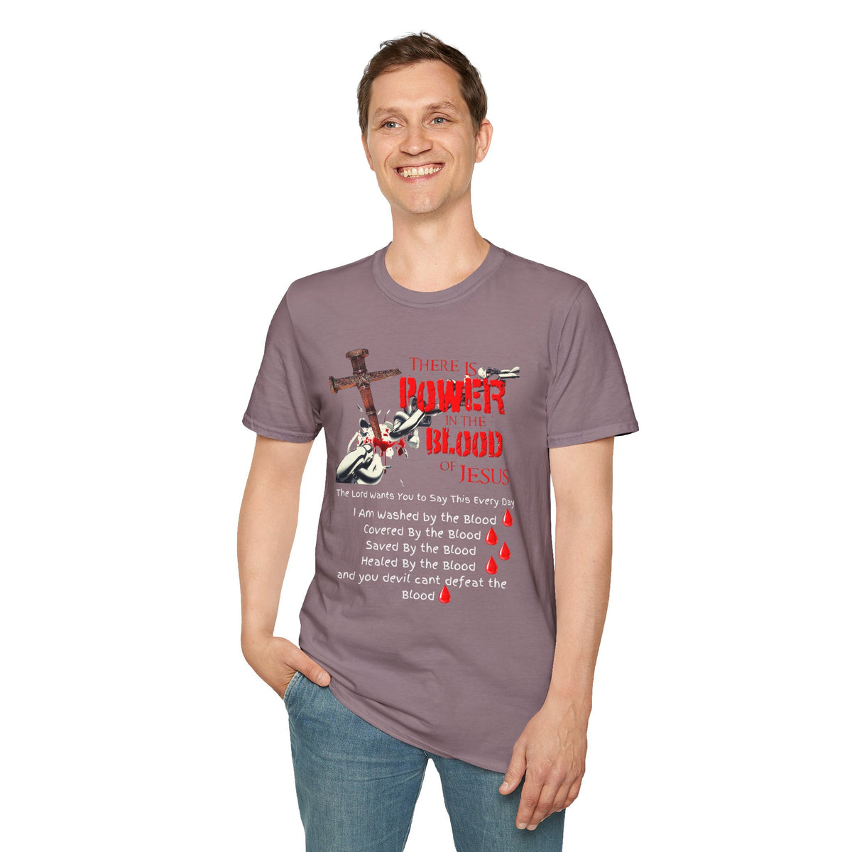 There's Power in the Blood of Jesus T-Shirt — Christian Cross Faith Shirt (Washed by the Blood)