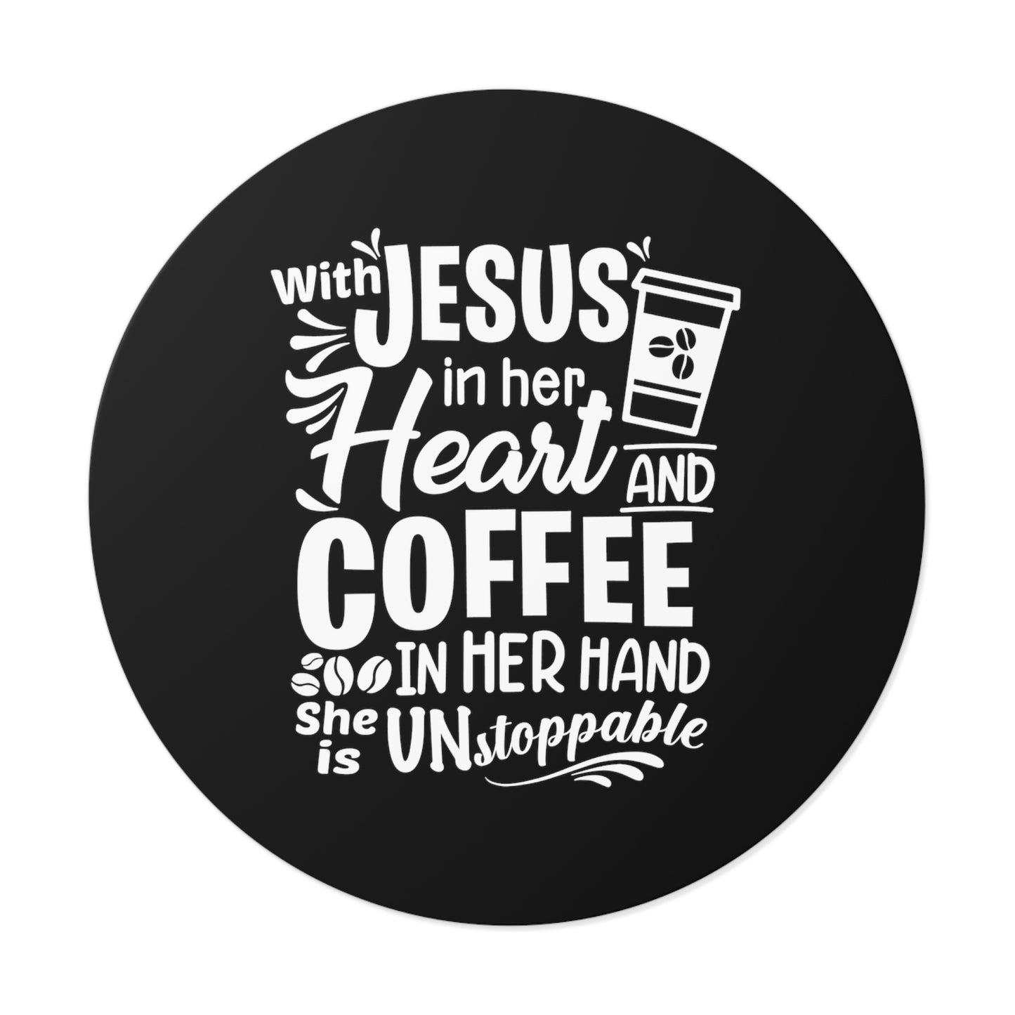 JESUS and Coffee - Round Vinyl Stickers