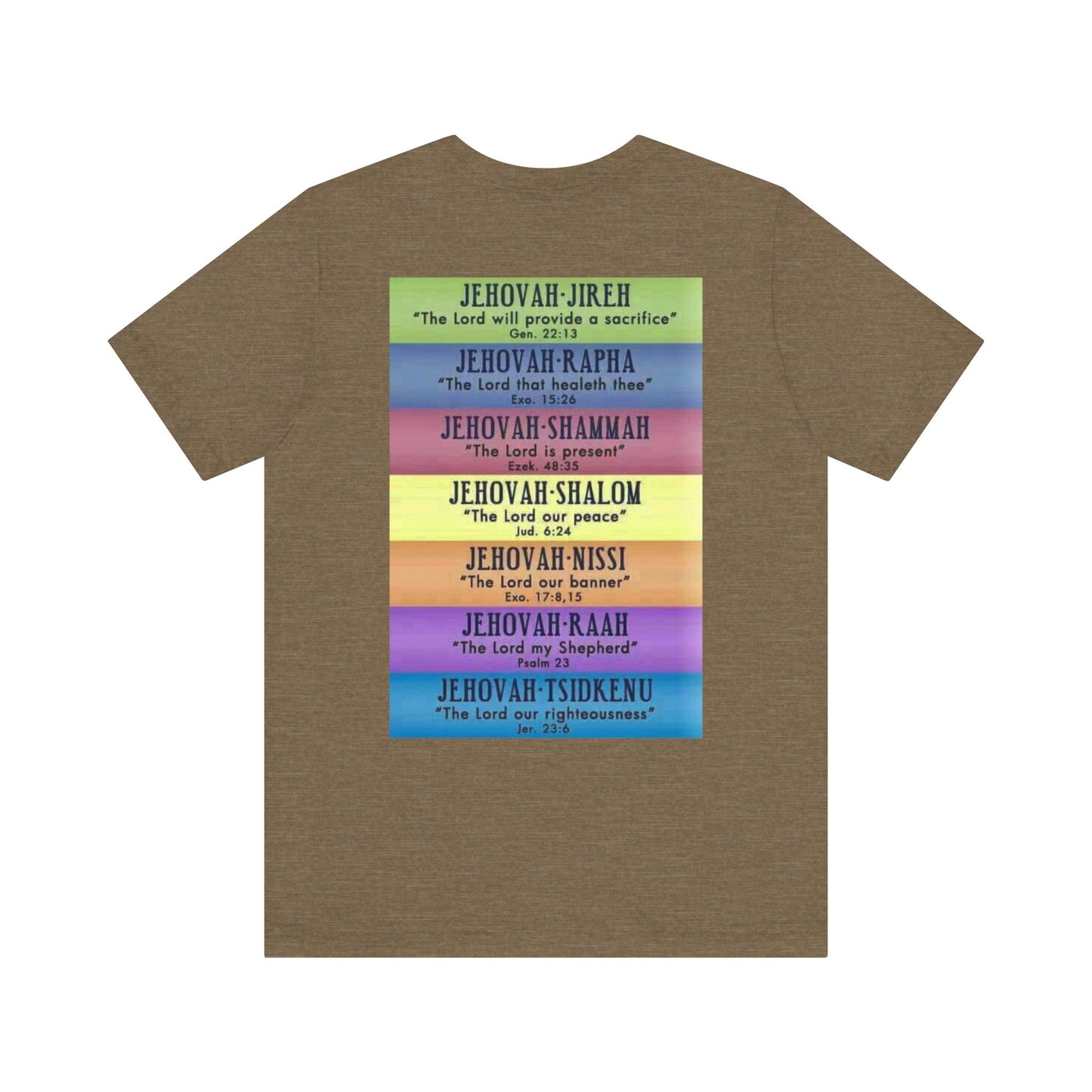 JEHOVAH's  names - Many Colors Unisex Jersey Short Sleeve Tee