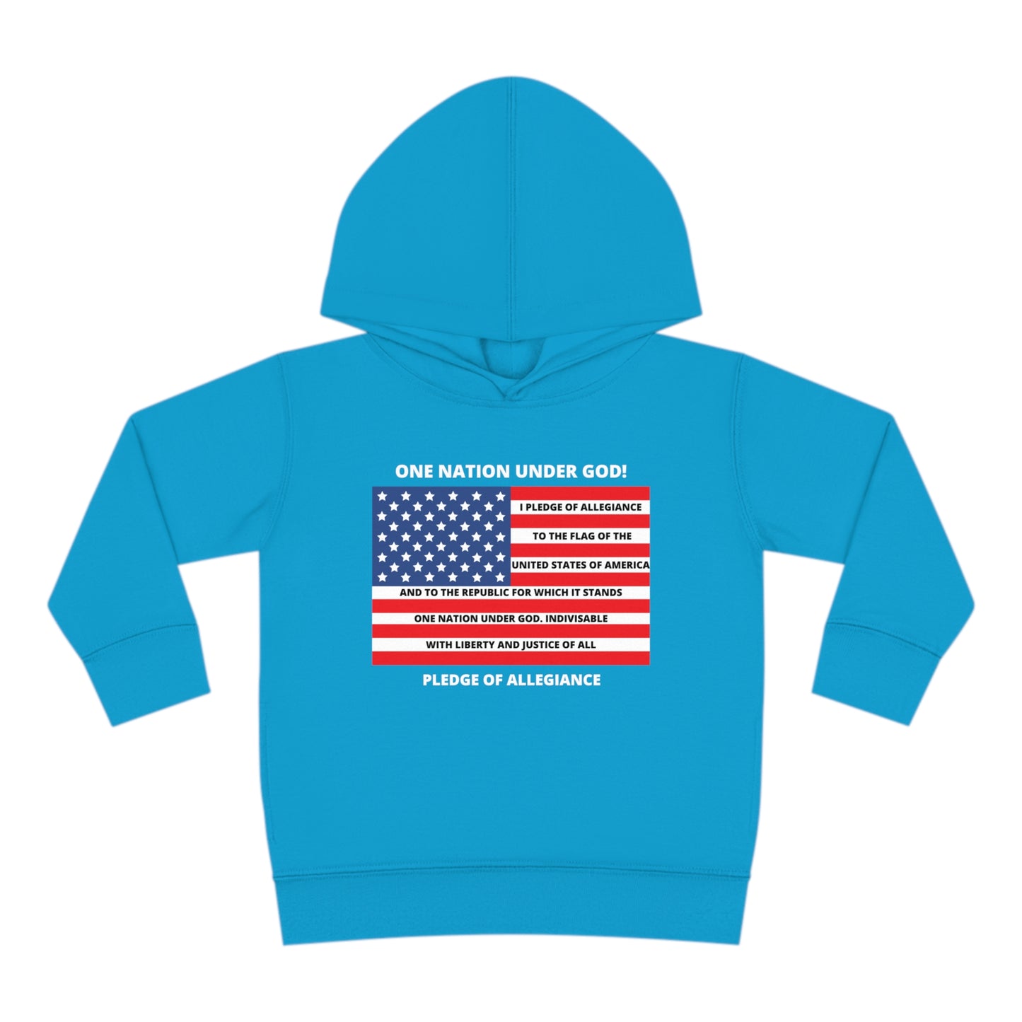 One Nation Under GOD Pledge of Allegiance Toddler Pullover Fleece Hoodie