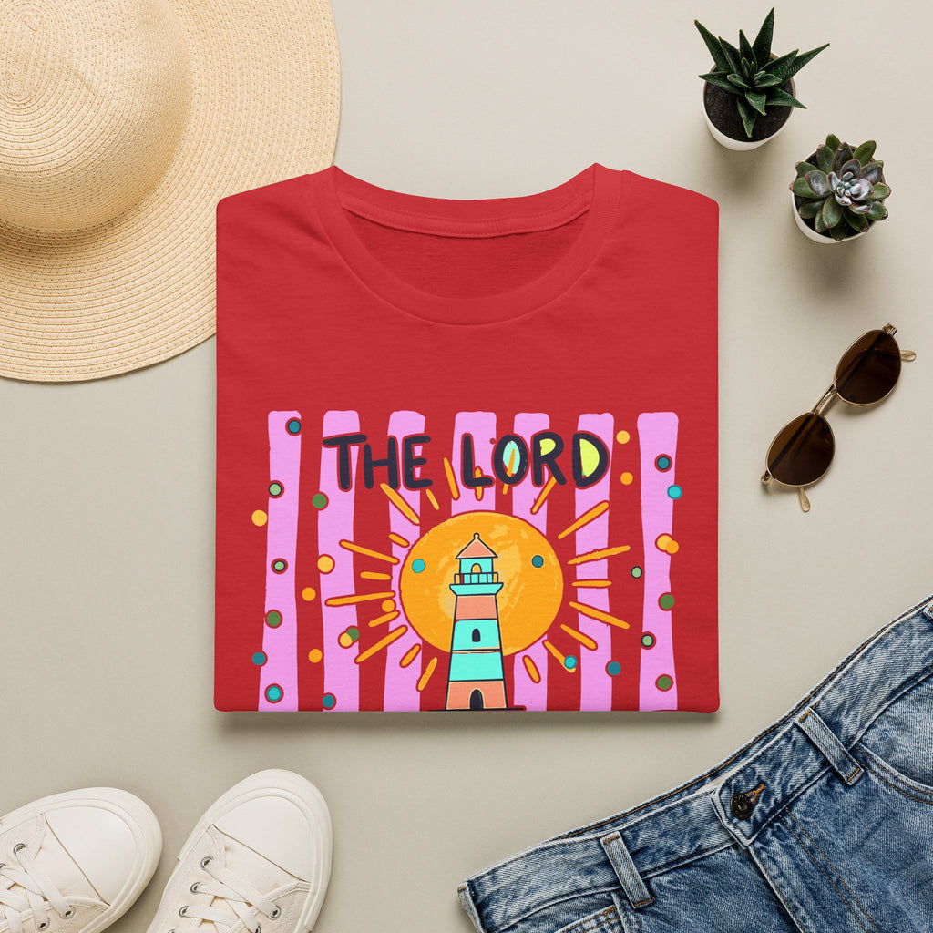 The Lord Is My Light Lighthouse Christian T-Shirt — Psalm 27:1  Inspirational Tee