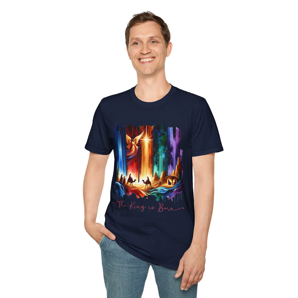 Vibrant Fantasy T-Shirt, Colorful Graphic Tee, Unisex Art Shirt, Great Gift for Fans, Unique Casual Wear, The King is Born Shirt