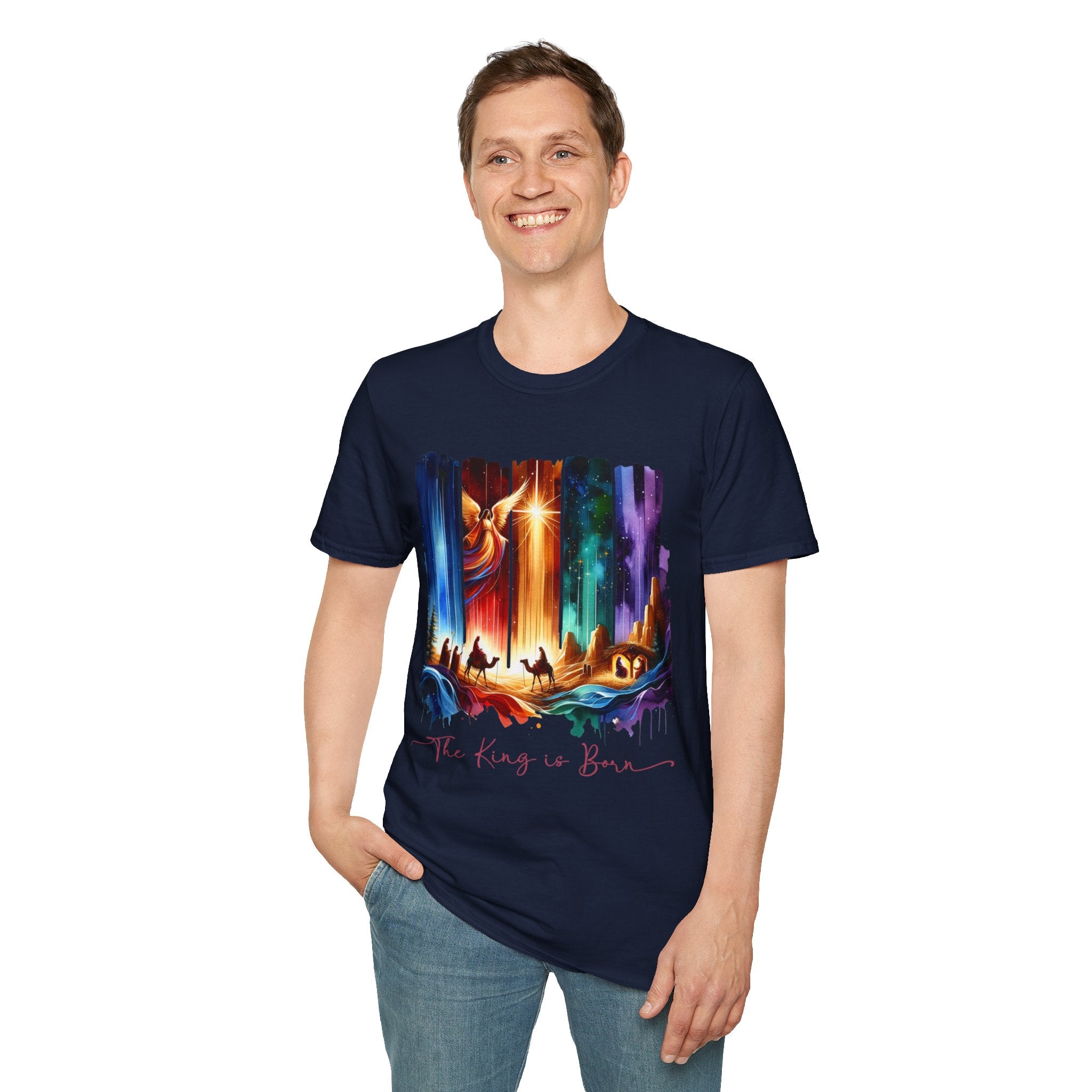 Vibrant Fantasy T-Shirt, Colorful Graphic Tee, Unisex Art Shirt, Great Gift for Fans, Unique Casual Wear, The King is Born Shirt