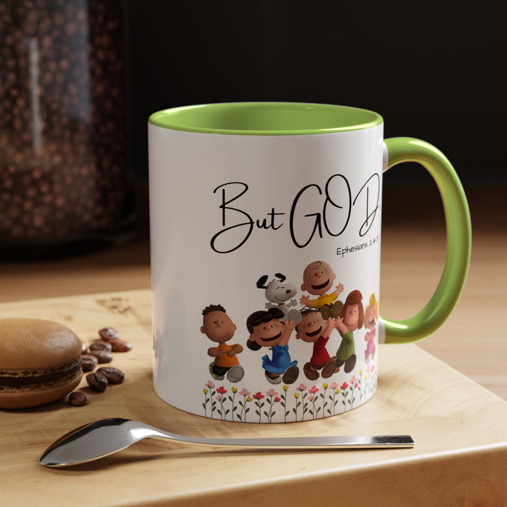 But God Scripture Coffee Mug — Genesis 50:20 Inspirational Heart Accent Mug (11/15oz)