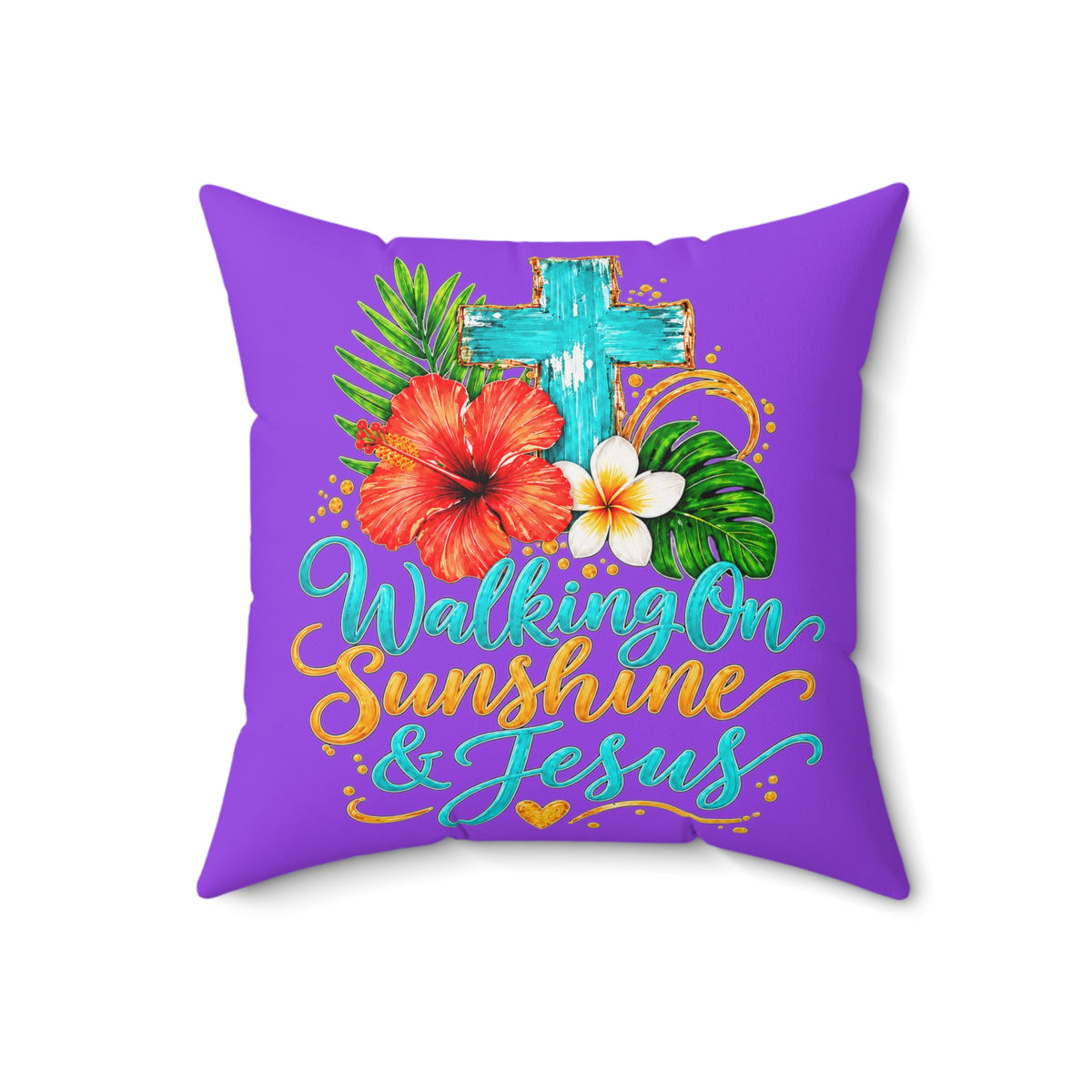 Walking on Sunshine Faux Suede Square Pillow