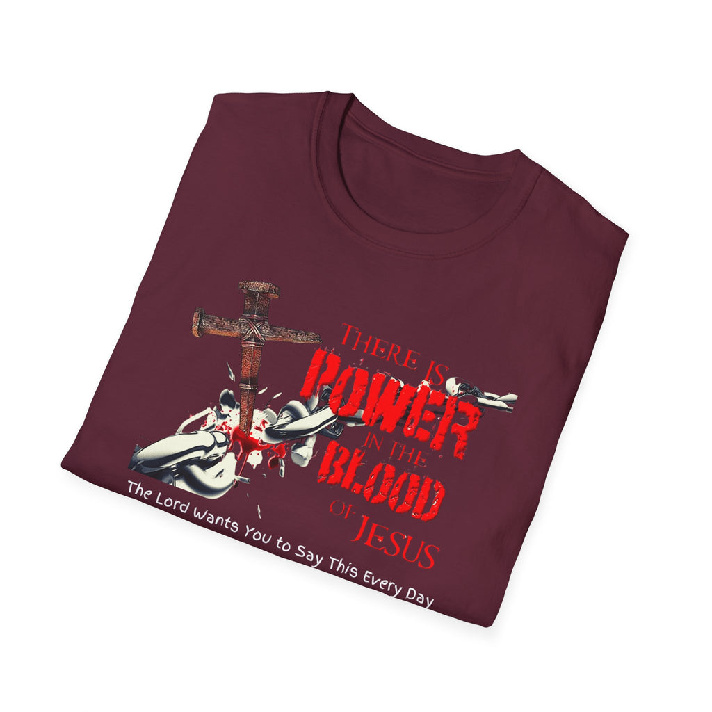 There's Power in the Blood of Jesus T-Shirt — Christian Cross Faith Shirt (Washed by the Blood)