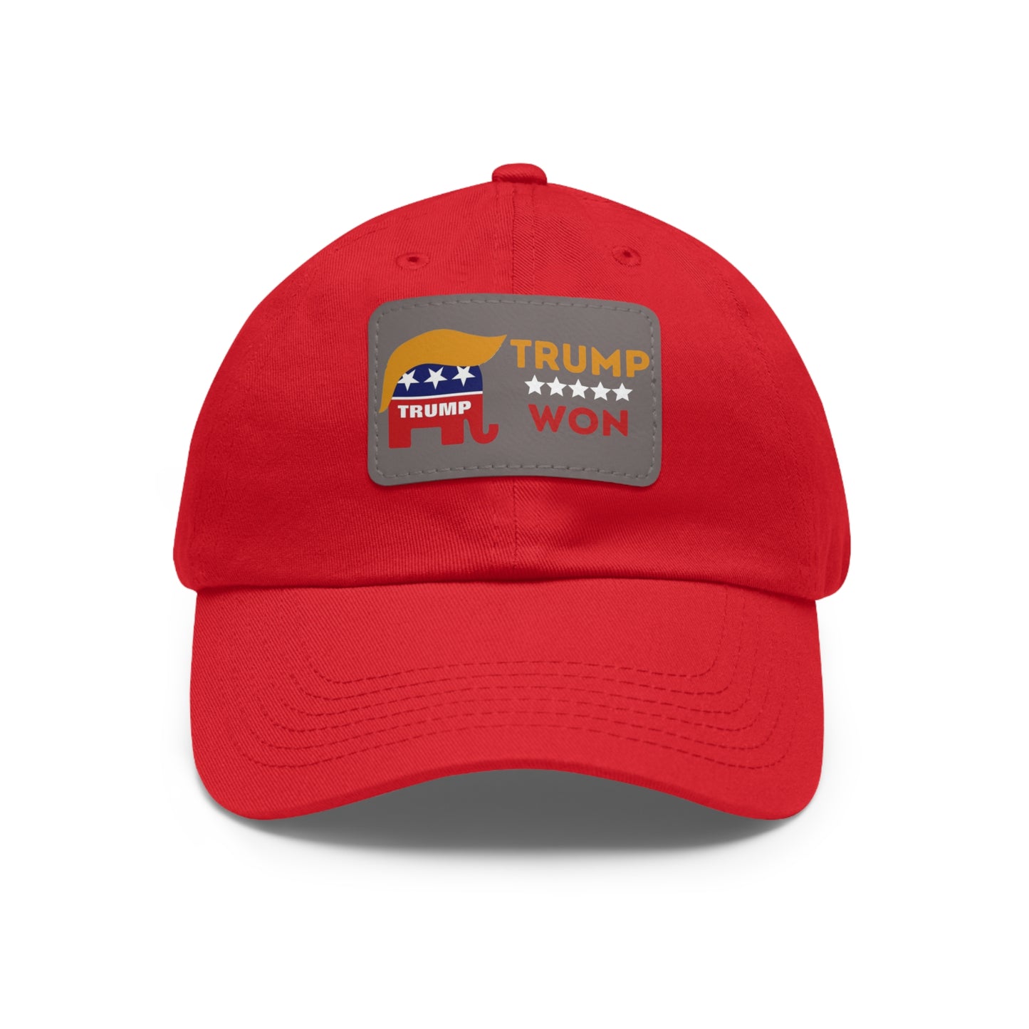 Trump Won Mom and Dad Hat with Leather Patch (Rectangle)