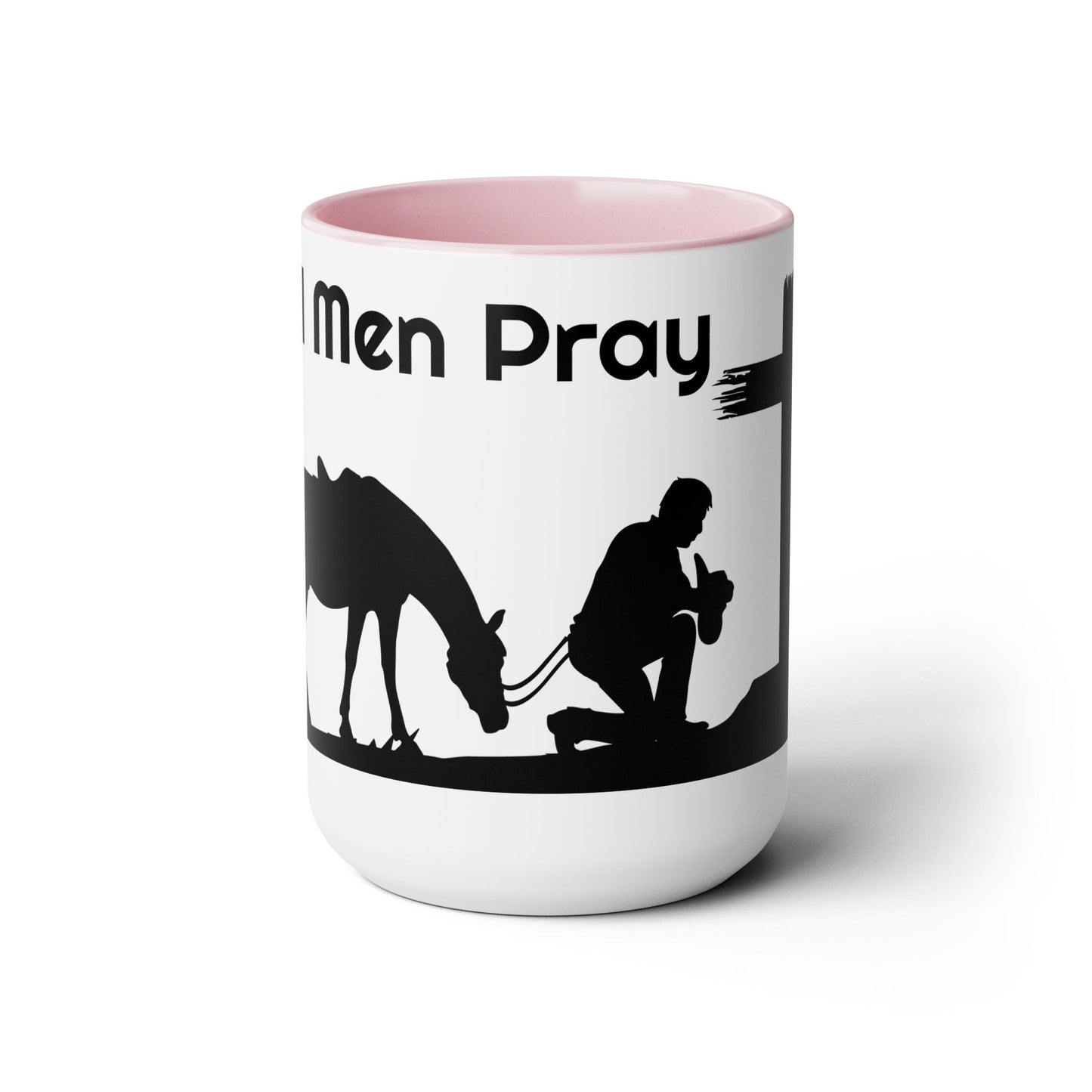 Real Men Pray! Two-Tone Coffee Mugs, 15oz