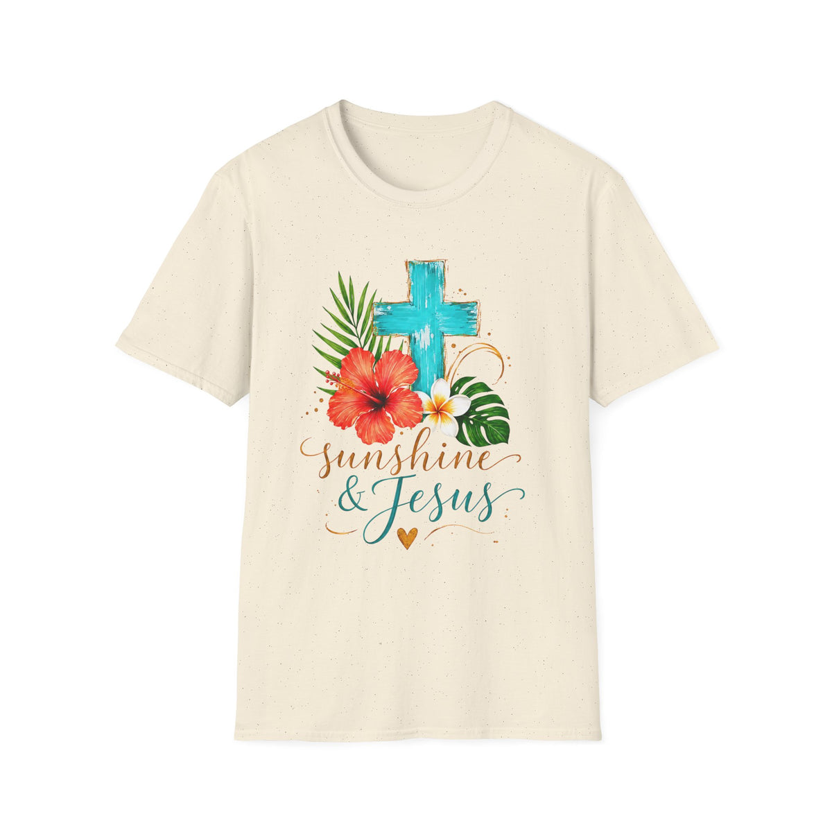 Sunshine & Jesus T-Shirt — Tropical Cross Christian Tee