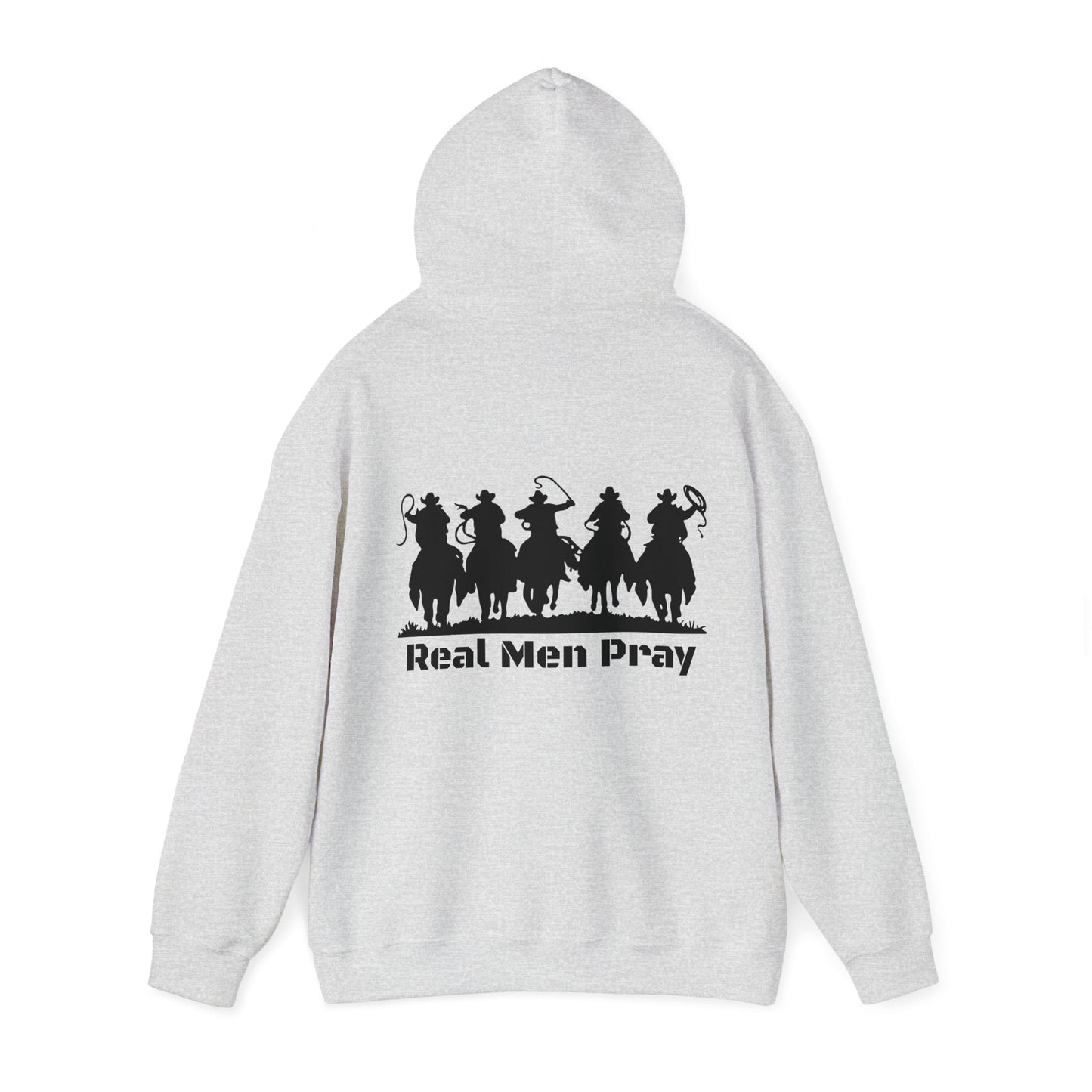 Real Men Pray Cowboys Front and Back Side Unisex Heavy Blend Hooded Sweatshirt