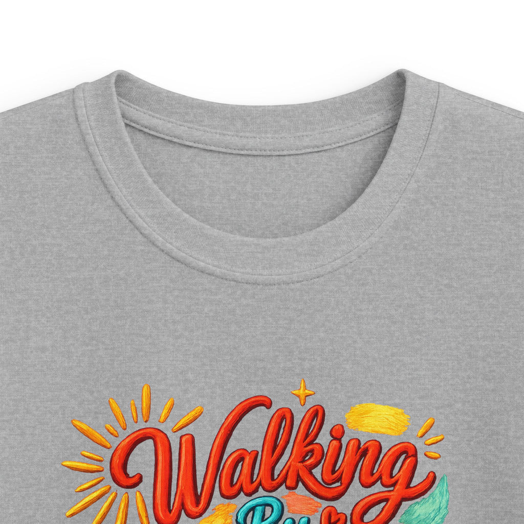 Kids T‑Shirt – "Walking by Faith and Sunshine" Colorful Floral Tee