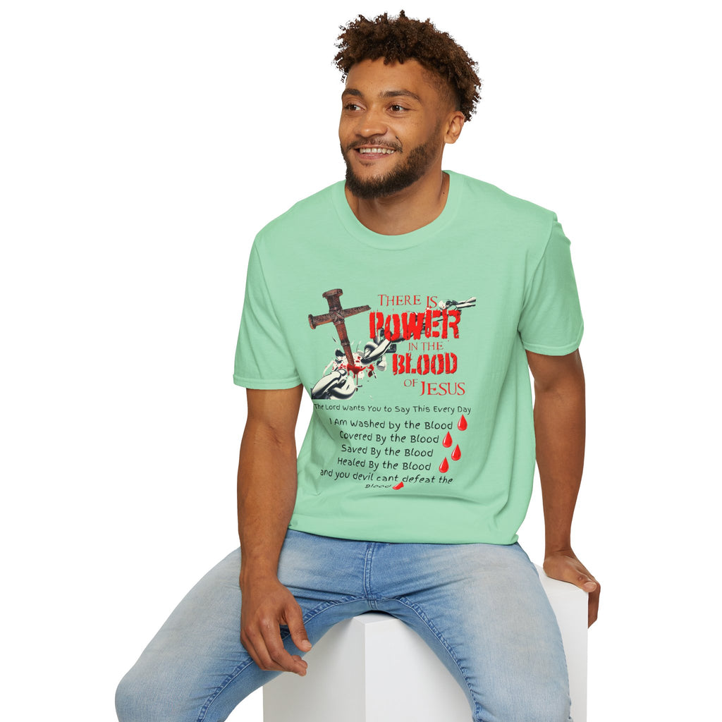 Jesus Blood Cross T-Shirt — "There Is Power In The Blood of Jesus" Christian Tee