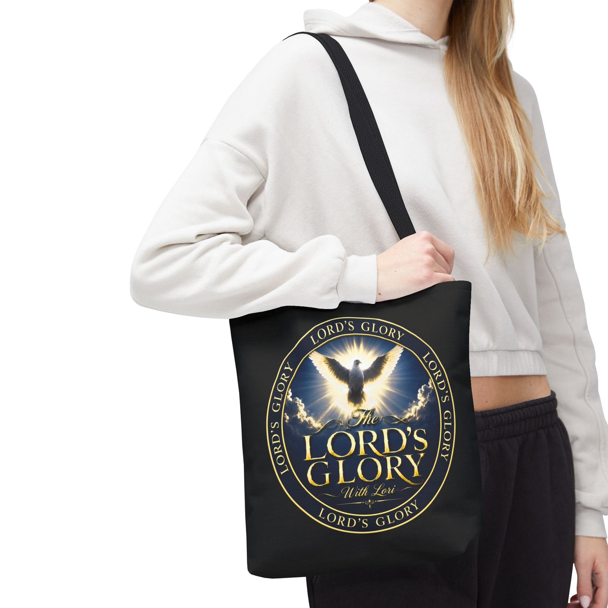 Tote Bag — "The Lord's Glory with Lori" Christian Dove Tote (Faith-Inspired Church Bag)